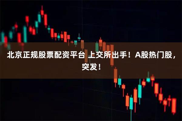 北京正规股票配资平台 上交所出手！A股热门股，突发！