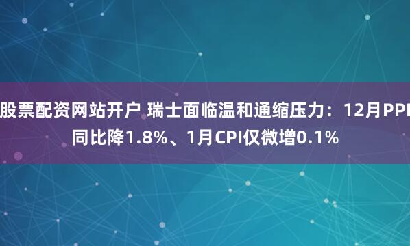 股票配资网站开户 瑞士面临温和通缩压力：12月PPI同比降1.8%、1月CPI仅微增0.1%