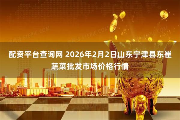 配资平台查询网 2026年2月2日山东宁津县东崔蔬菜批发市场价格行情
